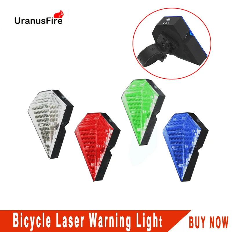 Bike Cycling flashlight 5 Modes Bicycle laser warning Light DC rechargeable Bike Taillight Bicycle Rear Bycicle Light Tail Lamp hardware fixture bicycle support cycling bicycle accessories headlights mountain lamp clip
