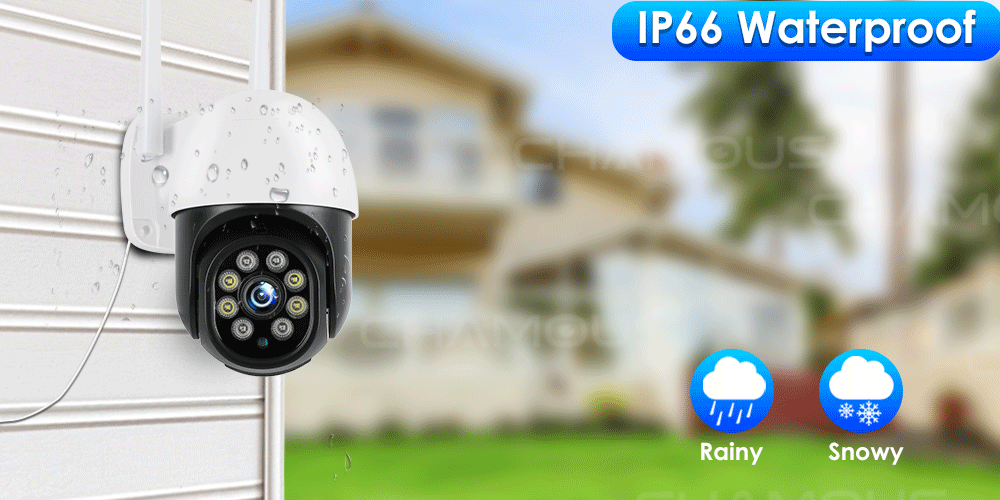 Eseecloud-minicámara de seguridad PTZ, videocámara IP de 5MP con WiFi, Zoom  4X, Alexa, vigilancia de calle