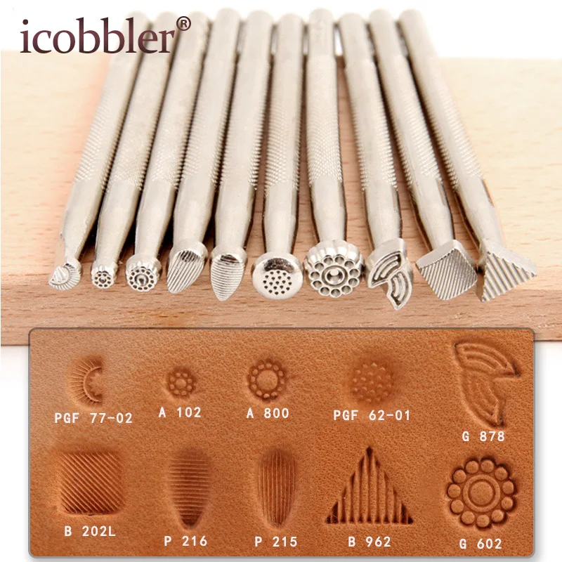 Leathercraft Stamping Tools Kit for Radiation Pattern Designs Stamp Working Making Carving Handmade Art DIY Leather Product Set