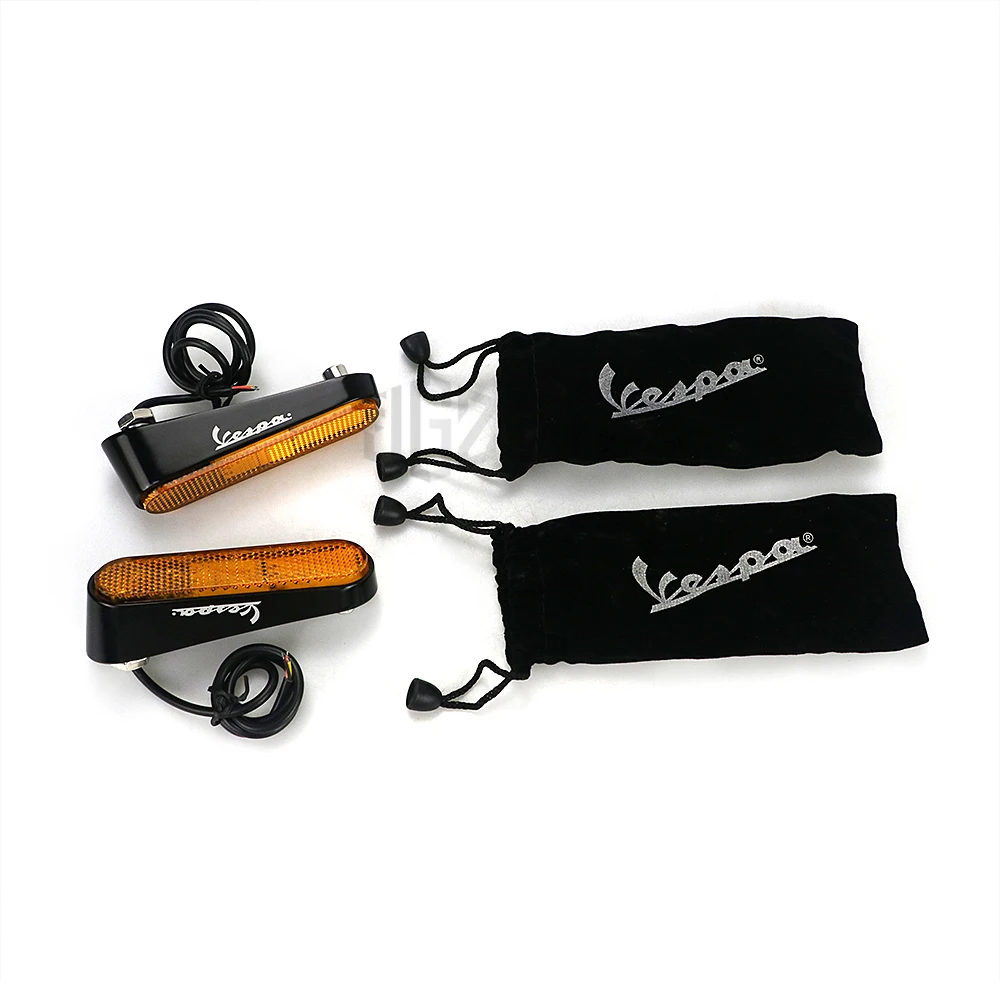 Motorcycle LED Rear Turn Signal Lights Indicator Left Right Flash Lamps Black For VESPA GTS 300 SPRINT PRIMAVERA 150 Accessories