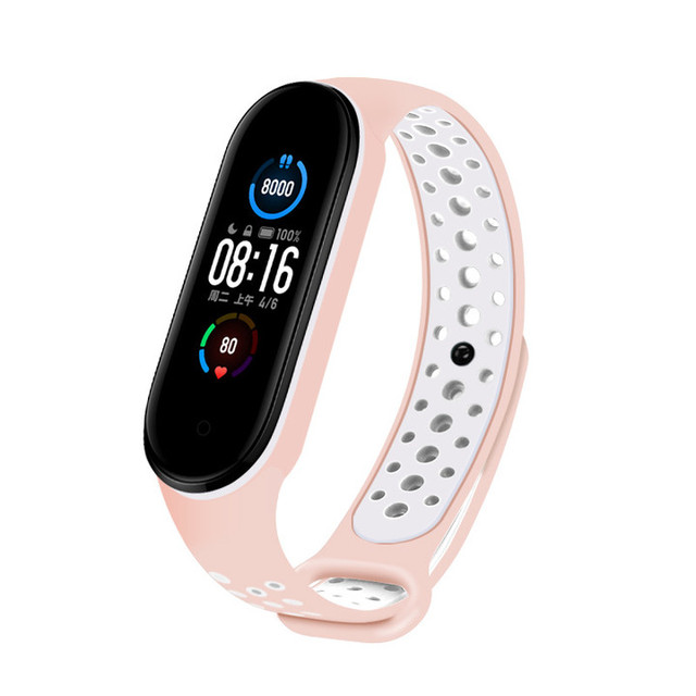 Breathable Strap For Mi Band 6 5 4 3 Silicone Replacement Band Wristband Dual Color Bracelet on MiBand6 Miband5 Straps