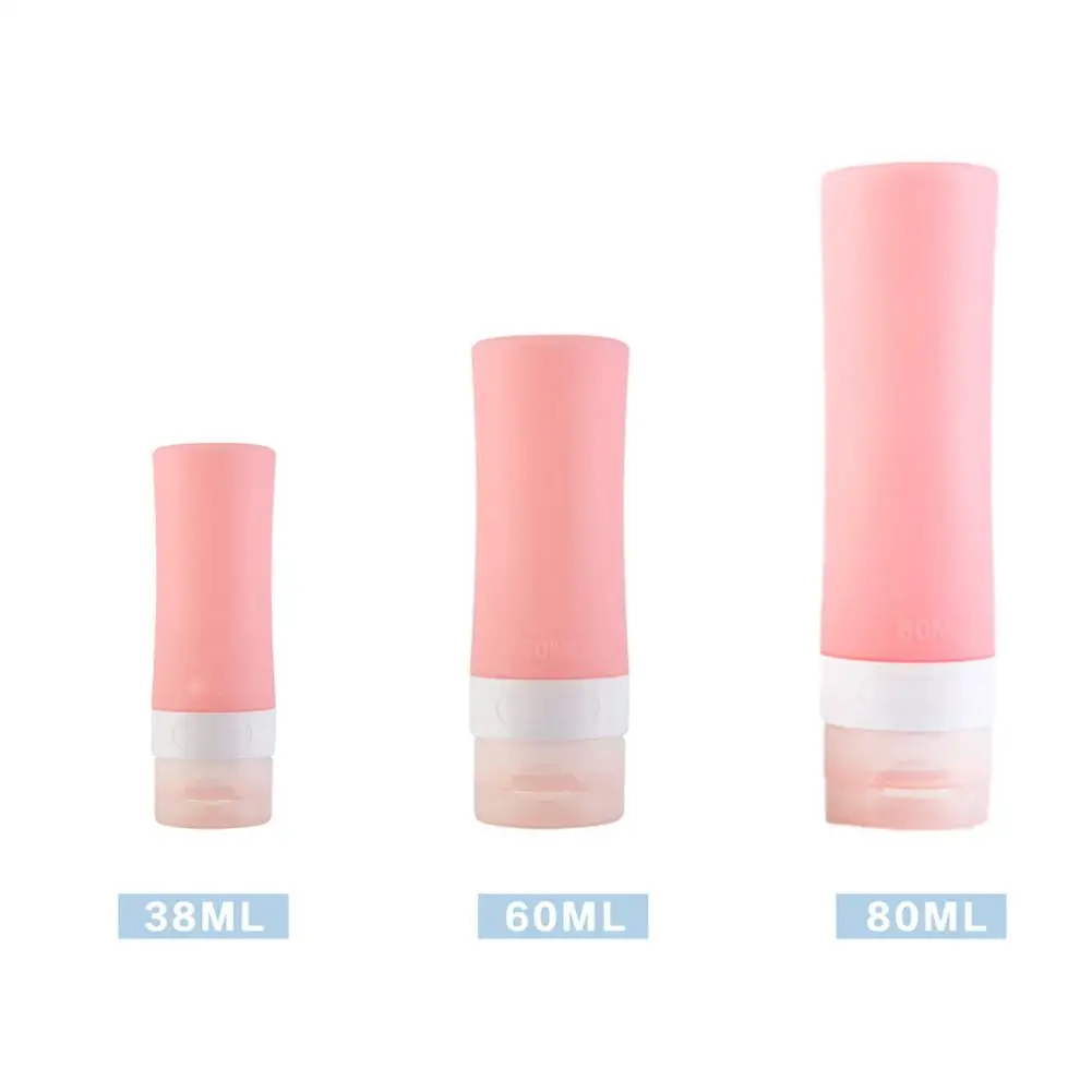 3 шт. портативные бутылки для диспенсера шампуня для диспенсера силиконовые косметические бутылки для душа гель мыло контейнер Сжимаемый дорожный набор трубок - Цвет: Pink