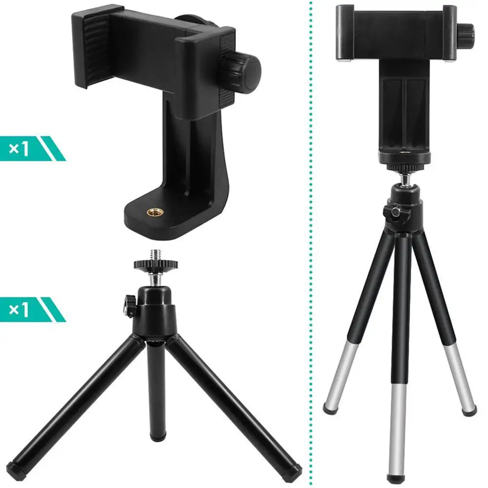 

Tripod For Phone 1/4" -20 rotatable vertical bracket and 3.5" - 6.1" telescopic tripod monopod phone tripod   