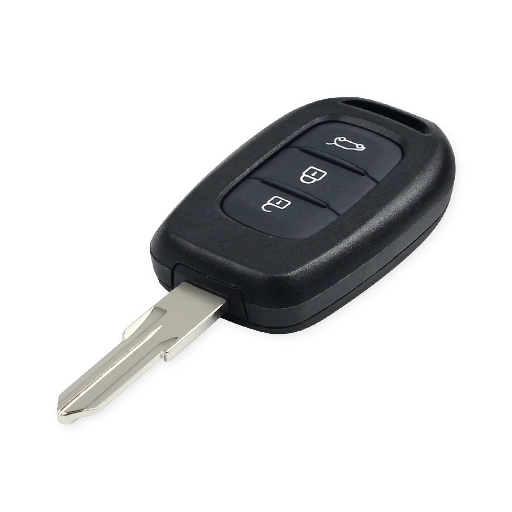 KEYYOU 10pcs Replacement Remote Car Key Shell 3 Buttons Blank Case For Renault Megane Captur Duster Clio Modus Logan Uncut Blade