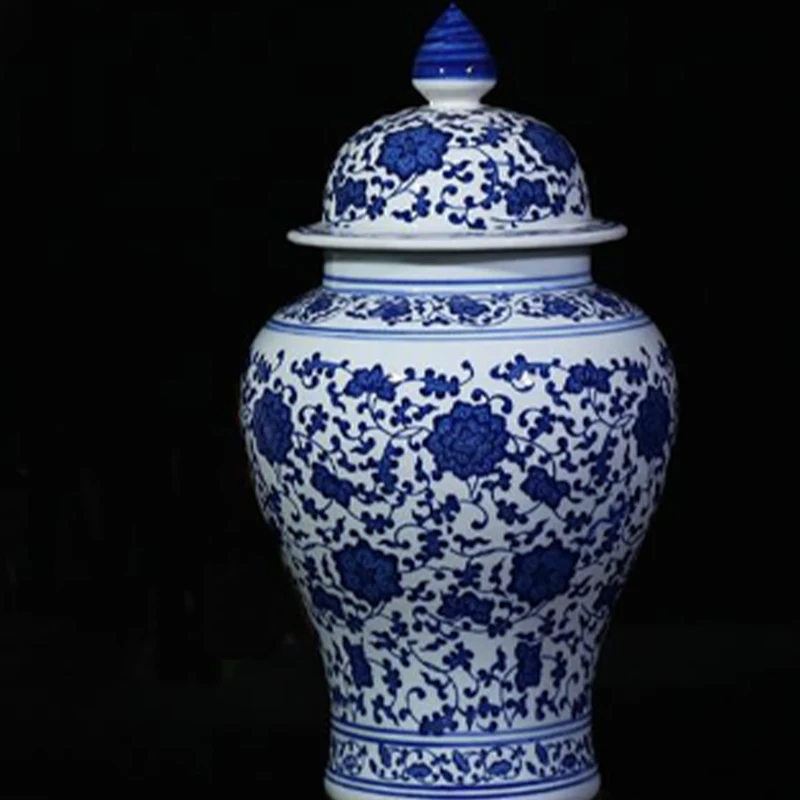 Jingdezhen Classic Blue and White Porcelain Dragon Temple Ceramic Ginger Jar Vase 1