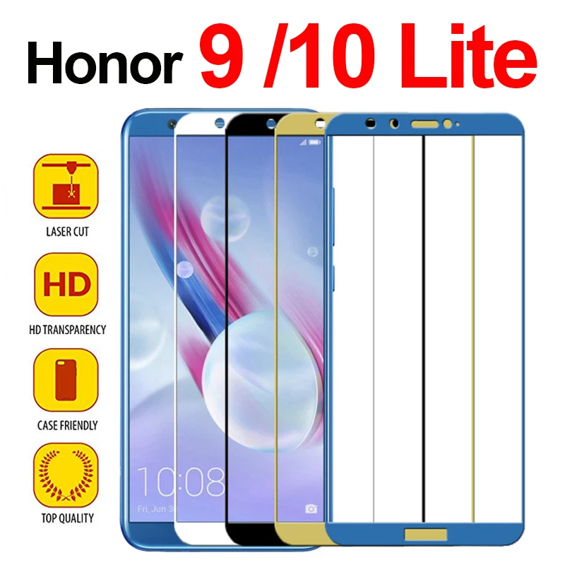 Защитное стекло для huawei honor 9 lite защита экрана honer 10 закаленное Броня honar hono синий |