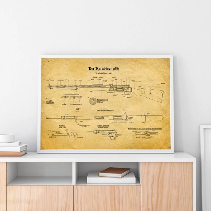 WWII Mauser K98 German Rifle Patent Prints