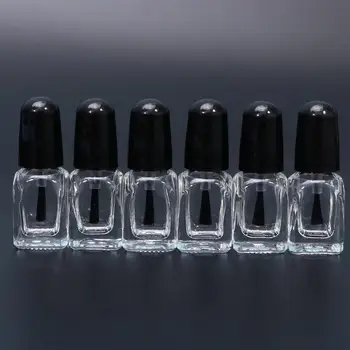 

20PCS Simple Glass Bottles Empty Nail Polish Bottles DIY Refillable Glass Bottles With Brush Caps (Square, 3ml)