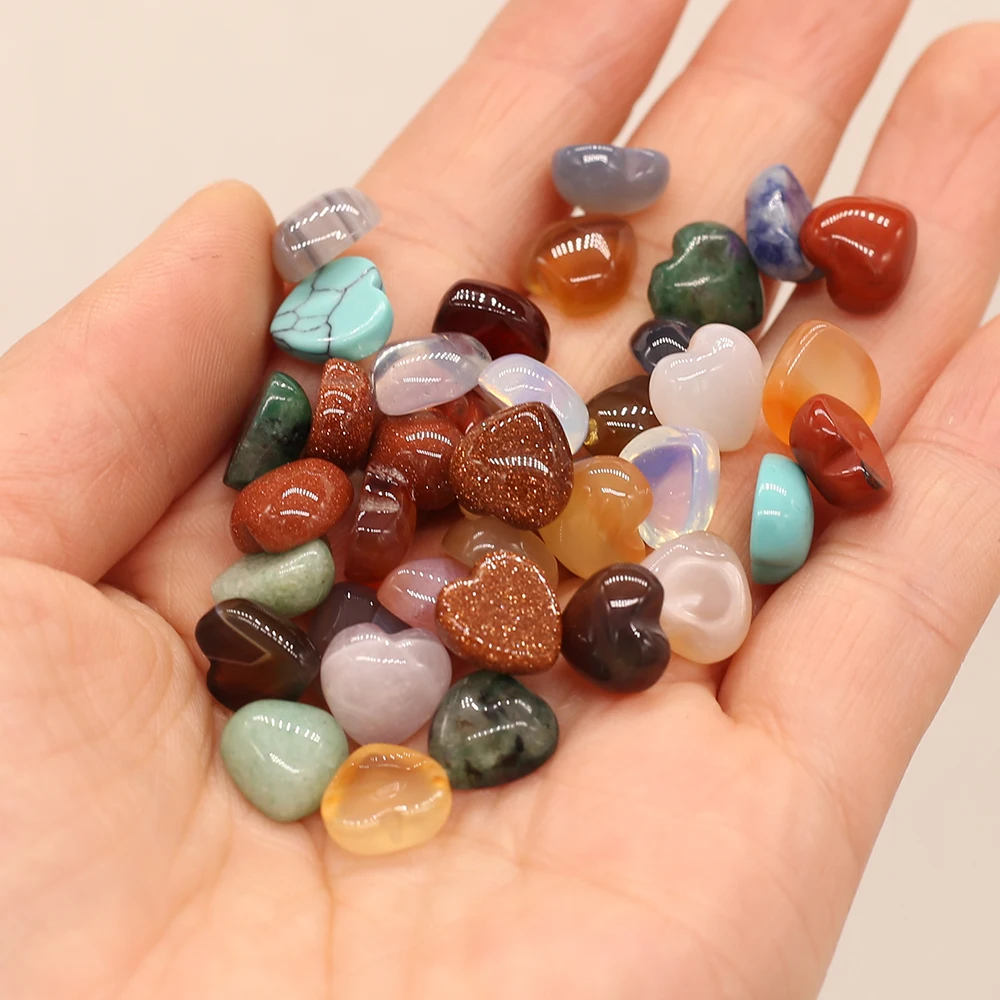 

24PCSWholesale Natural GemStone Little Peach Heart Bead Pendant For Jewelry MakingDIY Necklace Accessory Gift Decor Free Shippin