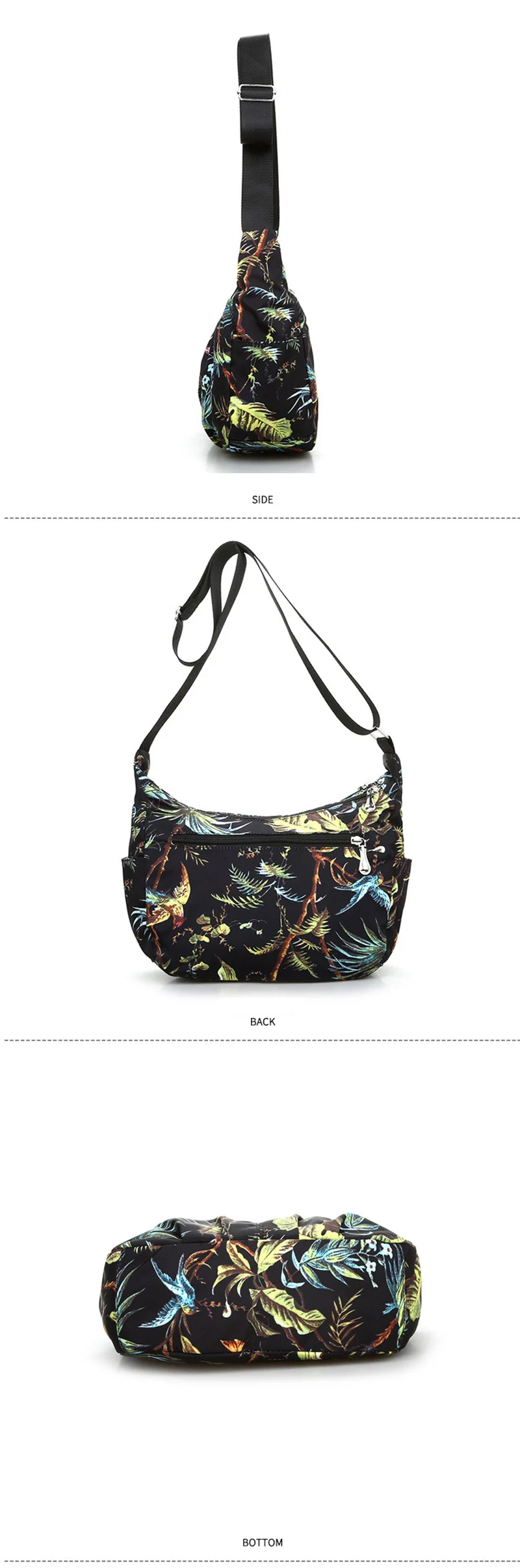Женская Повседневная Водонепроницаемая нейлоновая сумка-мессенджер с изображением цветов и бабочек, новая модная сумка с принтом для мам