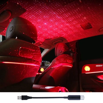 

LED Car Roof Star Light USB Atmosphere Projector Light Christmas Interior Decoration Lamp Adjustable Multiple Lighting Effects
