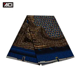 

ACI Free Shipping 6 Yards/Piece African Wax Fabric 2019 New Ankara Veritable Wax Block Print Fabric Tissu Africain For Patchwork