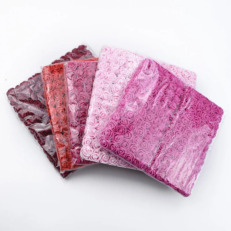 

144Pieces Artificial flowers Fake foam roses wedding decorative flowers wreaths home decoration accessories diy Christmas crafts