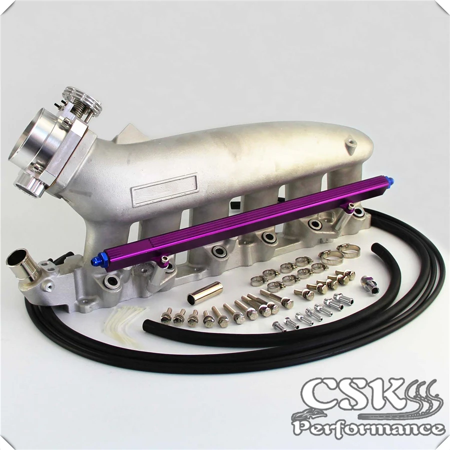 for Nissan Skyline RB25 RB25DET Q45 Throttle body /& Top fuel rail kit Blue /& TPS