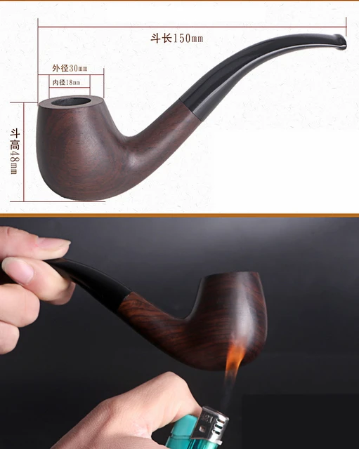 Shao Lan Smoekr Tobacco Pipe Handmade Ebony Wood Root Smoking Pipe Gift Box  And Accessories - Cigar Accessories - AliExpress