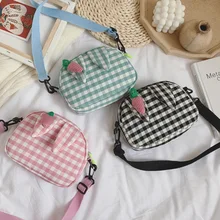 Детская сумка из овечьей шерсти; Новинка года; тканевая сумка через плечо в клетку; сумка-мессенджер; простая Сумочка для мальчиков и девочек; аксессуары для малышей; сумки