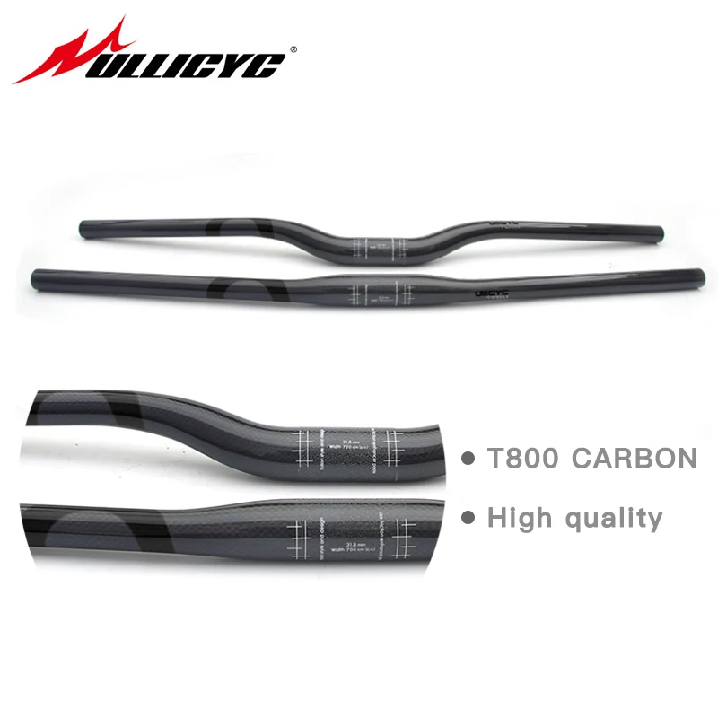 Ullicyc Black Semicircle Logo Sticker 3K Weave Full Carbon Fiber Bike Handlebar Flat/ Rise Bicycle Parts31.8*580-740mm | Спорт и