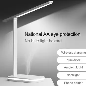 

Desk Lamp With Wireless Charging Air Purifying Mist Maker Function Reading Light Adjustable Touch Switch Reading Light Booklight