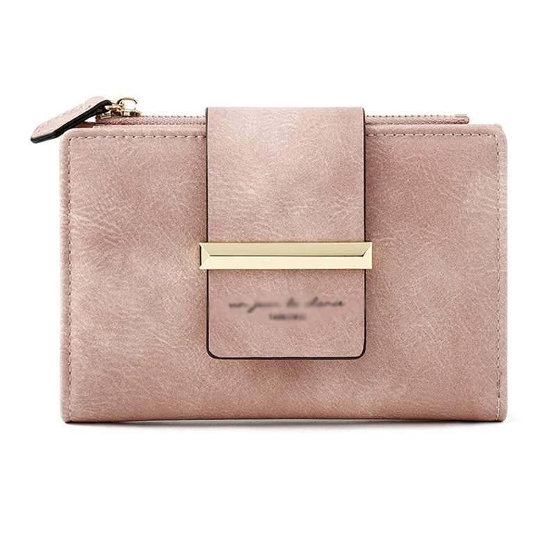 Short Solid Metal Buckle Korean PU Soft Surface Two Fold Horizontal Square Women Purse Casual Fashion Girl Portable | Багаж и сумки
