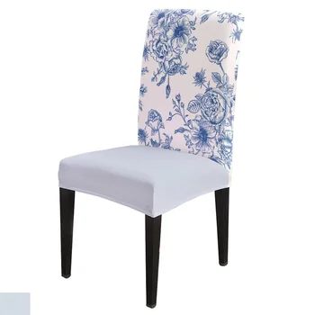 

Rhododendron Spandex Elastic Dining Chair Slipcover Removable Kitchen Seat Case Stretch Chair Cover for Banquet