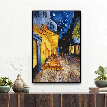 

Famous Van Gogh Cafe Terrace Vintage Oil Painting Reproductions on Canvas Posters and Prints Wall Art Picture for Living Room