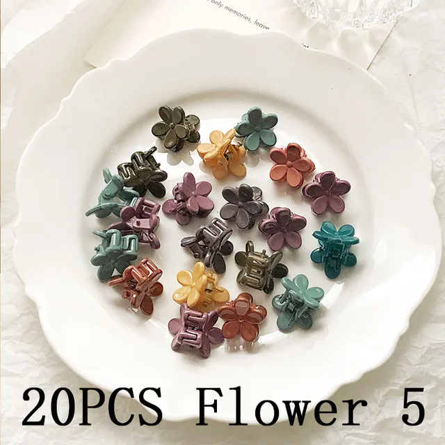 30/50PCS/Set Girls Cute Colorful Flower Star Mickey Small Hair Claws Kids Sweet Hairpins Hair Clips Fashion Hair Accessories 20pcs flower 5