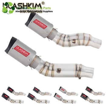 

Free Shipping Motorcycle Full Exhaust Escape System Modified Link Contact middle pipe Round Muffler for kawasaki Z1000 2010-2017
