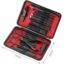 18 шт. профессиональный маникюрный набор для дизайна ногтей инструменты все для маникюра наборы Уход Педикюр с толкателем вросшего ногтя пилка полировка пинцет