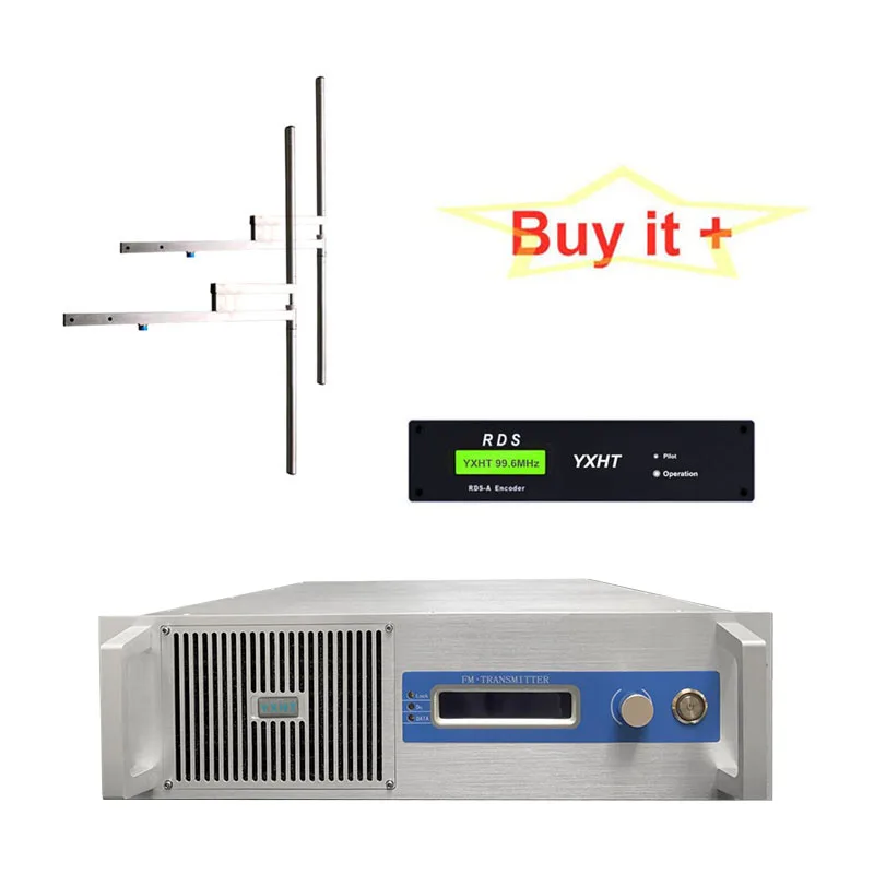 2000W FM передатчик + 2-Bay антенна с цифровым Rds кодировщик радио данных Системы |