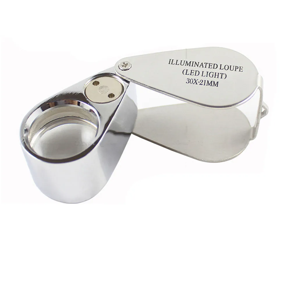 

30X LED Light Microscope Jewelry Metal Magnifier Magnifying Glass Loupe for Currency Detecting Antique Jade Identification