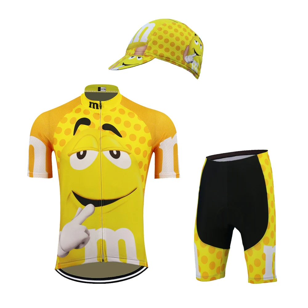 Желтая веломайка для мужчин с коротким рукавом и нагрудник шорты дышащая гелевая подкладка mtb велосипедная одежда из трикотажа комплект ropa Ciclismo