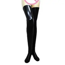 Сексуальные Высокие гольфы женские чулки из искусственной кожи черные чулки выше колена для школьниц женские длинные чулки yl