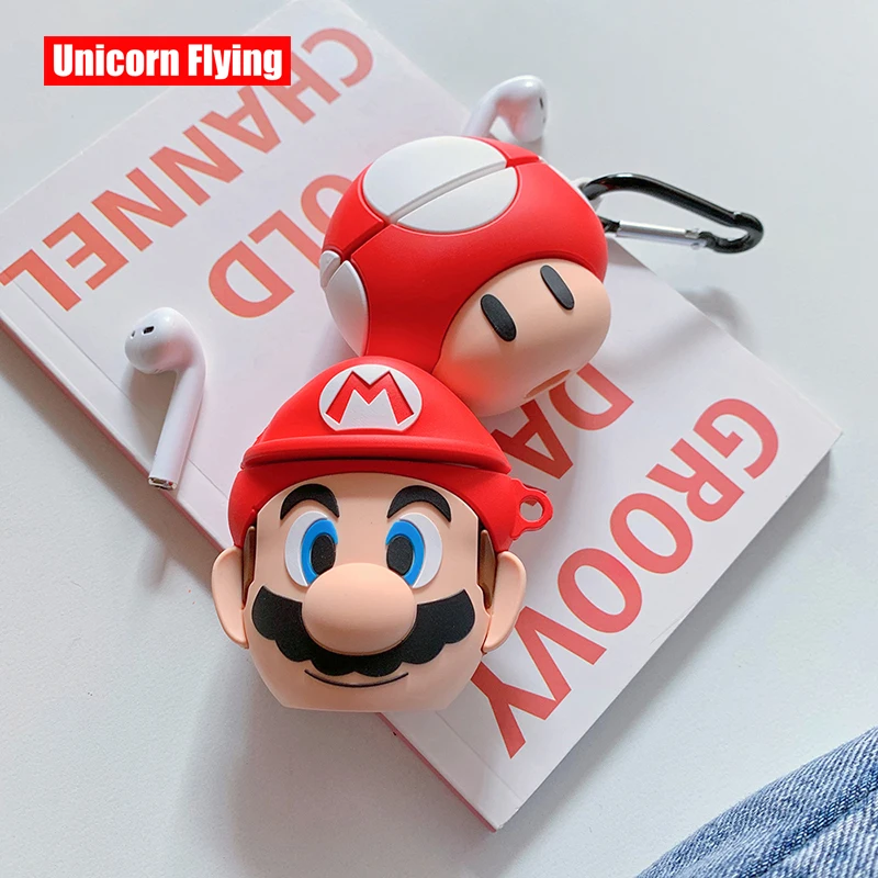 

LinXiang 3D Super Marios Games Cute Mushroom Wireless Bluetooth Earphone Silicone Protective Case For Apple Airpods 1 2