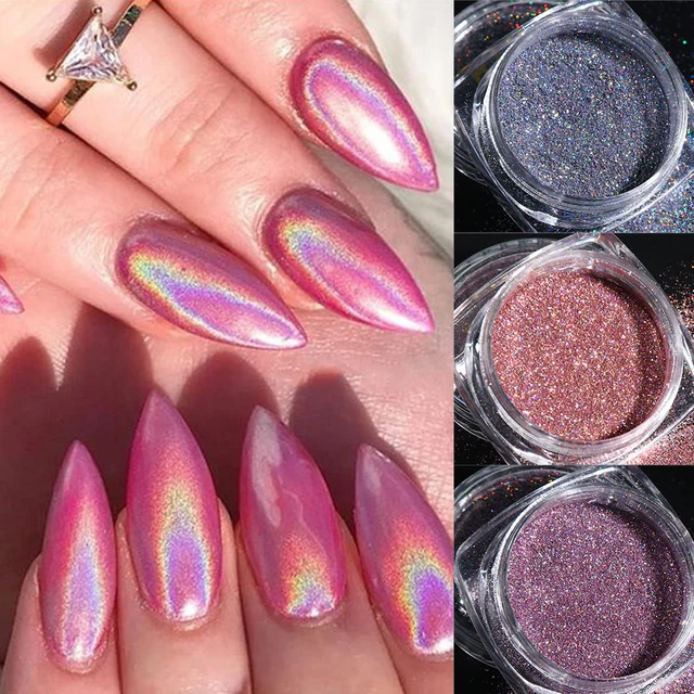 Pink Mirror Nail Powder Rub Silver Gold Chrome Powder Metallic Pigment For  Nail Chameleon Dust Manicure Flakes Design Fbc/asx - Nail Glitter -  AliExpress