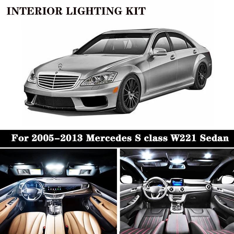 19 шт. SMD лампы белого цвета без ошибок для 2005 2013 Mercedes S class W221 седан комплект