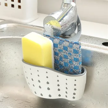 

2-piece hanging drain basket kitchen sink rack soap sponge holder bathroom hanging storage rack convenient anti-odor drain T5