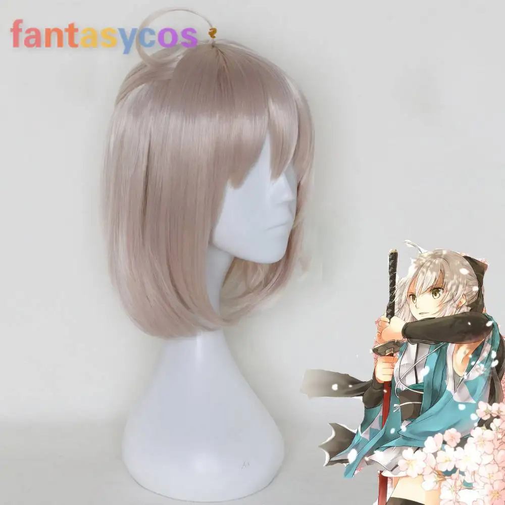 Fate Grand Order Sakura Saber Okita Souji Wig Косплей Костюм FGO женский короткий синтетический парик +