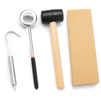 

Coconut Opener Set Coconut Opening Tool + Rubber Hammer + Coconut Meat Removal Scraper, Safe & Easy To Open Coconut