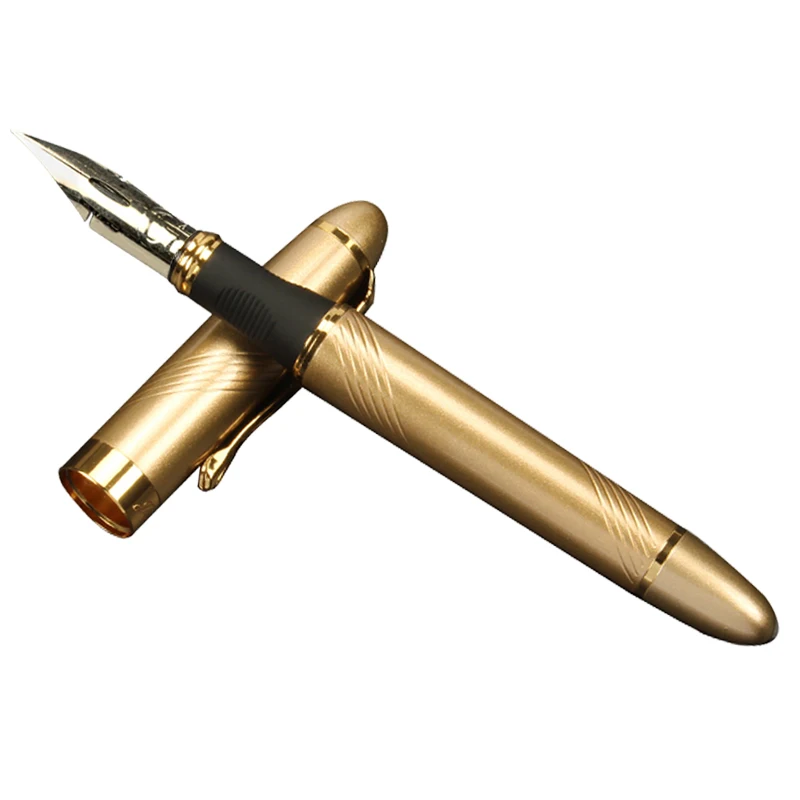 Screw gold Jinhao качество G перо металлическое модифицированное Caneta каллиграфия круглый корпус цветок тело английская перьевая ручка канцелярские заменители dip Ручка - Цвет: Screw gold