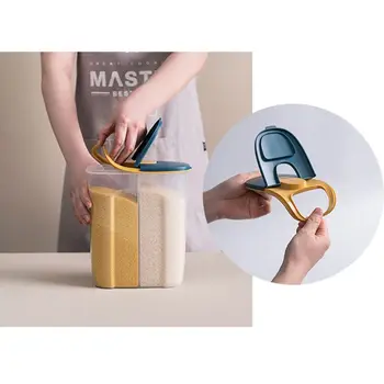 

2500ml Transparent Cereal Storage Container with Airtight Lid Dry Food Storage Snack Container Bean Rice Dispenser