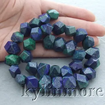 

11x16mm Blue Green Chrysocolla Faceted Nugget Beads 15.5" Strand