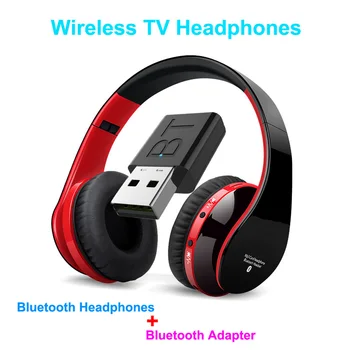 

Bluetooth TV Headset, HiFi bluetooth Headphone Deep Bass Wireless TV Headphone with Transmitter Stick For TV Computer Phone