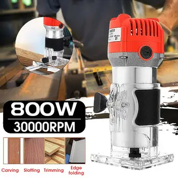 

800W 30000Rpm Woodworking Electric Trimmer Wood Milling Engraving Slotting Trimming Machine Hand Carving Machine Wood Router