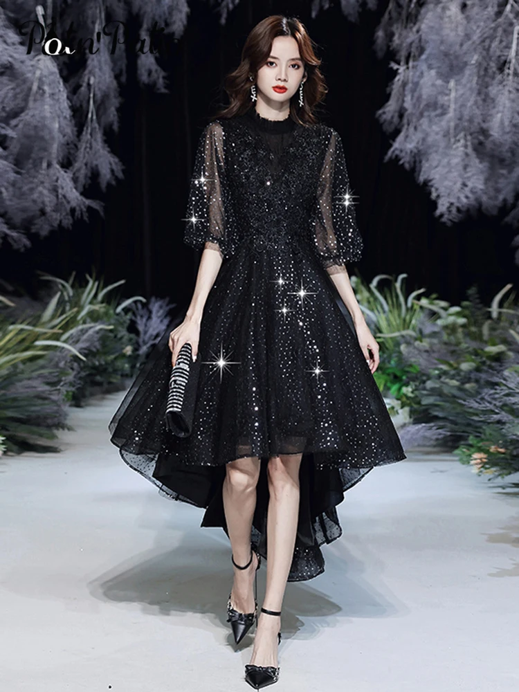 black winter formal dresses Coutiva Plus Size Black Winter Formal Evening Gown,Heavy Embellishment Prom  Dresses For Women,Western Party Dress For Wedding Guest,Woman Easter Dress  Gowns