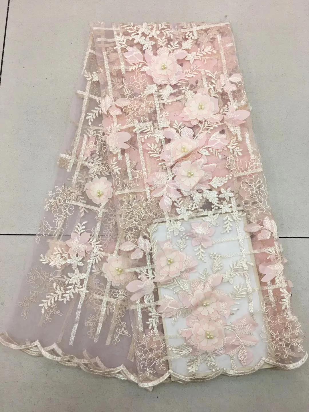 French Net Lace Fabric 2018 Latest african guipure lace fabric with embroidery mesh brown Swiss Voile nigerian tulle | Дом и сад