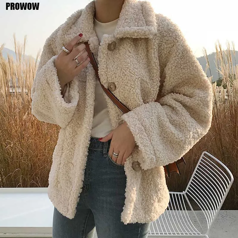 

2020 New Autumn Ladies Faux Fur Thick Teddy Bear Coat For Women Winter Korean Lamb Wool Coat Jacket Lady Thickened Jacket