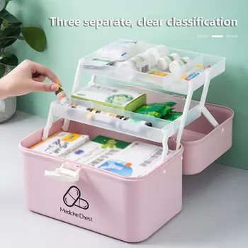 

Waka Portable Emergency Medicine Storage MultiLayer Camping Pill Holder First Aid Box Large Home Organizer Cabinet Makeup Family