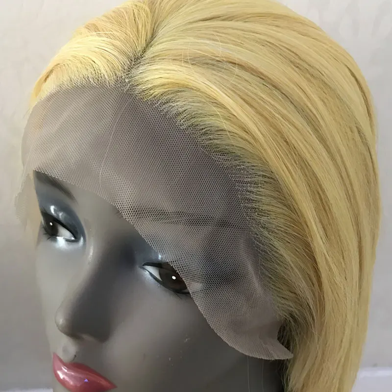 BM синтетический 13*3 парик на кружеве смешанный желтый прямой термостойкий волоконный волос натуральный волос средний пробор для женщин парики