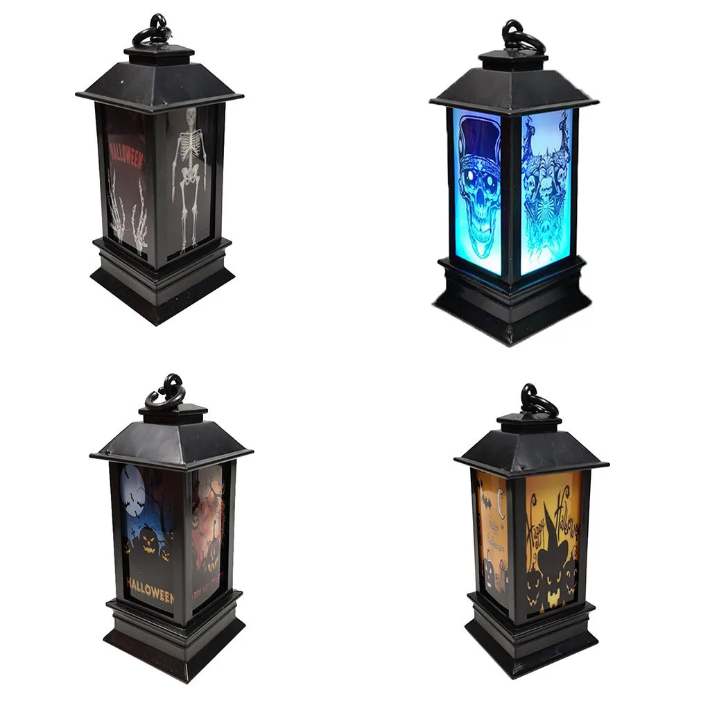 4PC New Dropship Halloween Atmosphere Lamp Props Plastic Glowing Night Lighthouse Led Night Light Home Decor Creative Gift 94