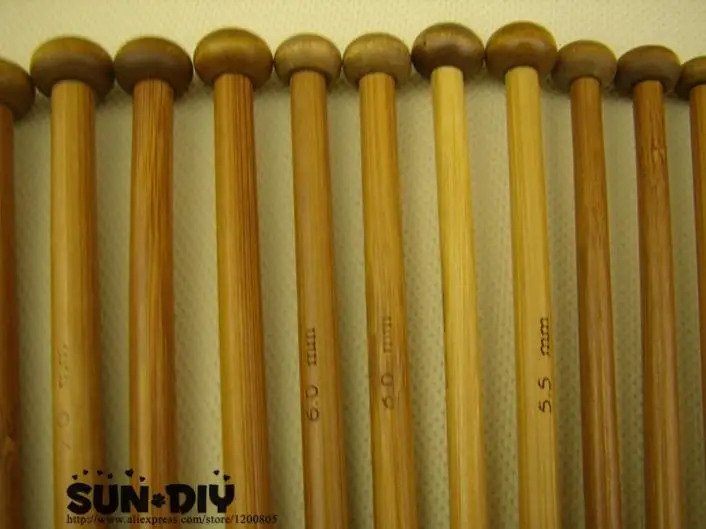 Free shipping Single-pointed Bamboo knitting needles 25,35cm 18 pairs/sizes 2.0-10.0mm for DIY crafts knitting needlework